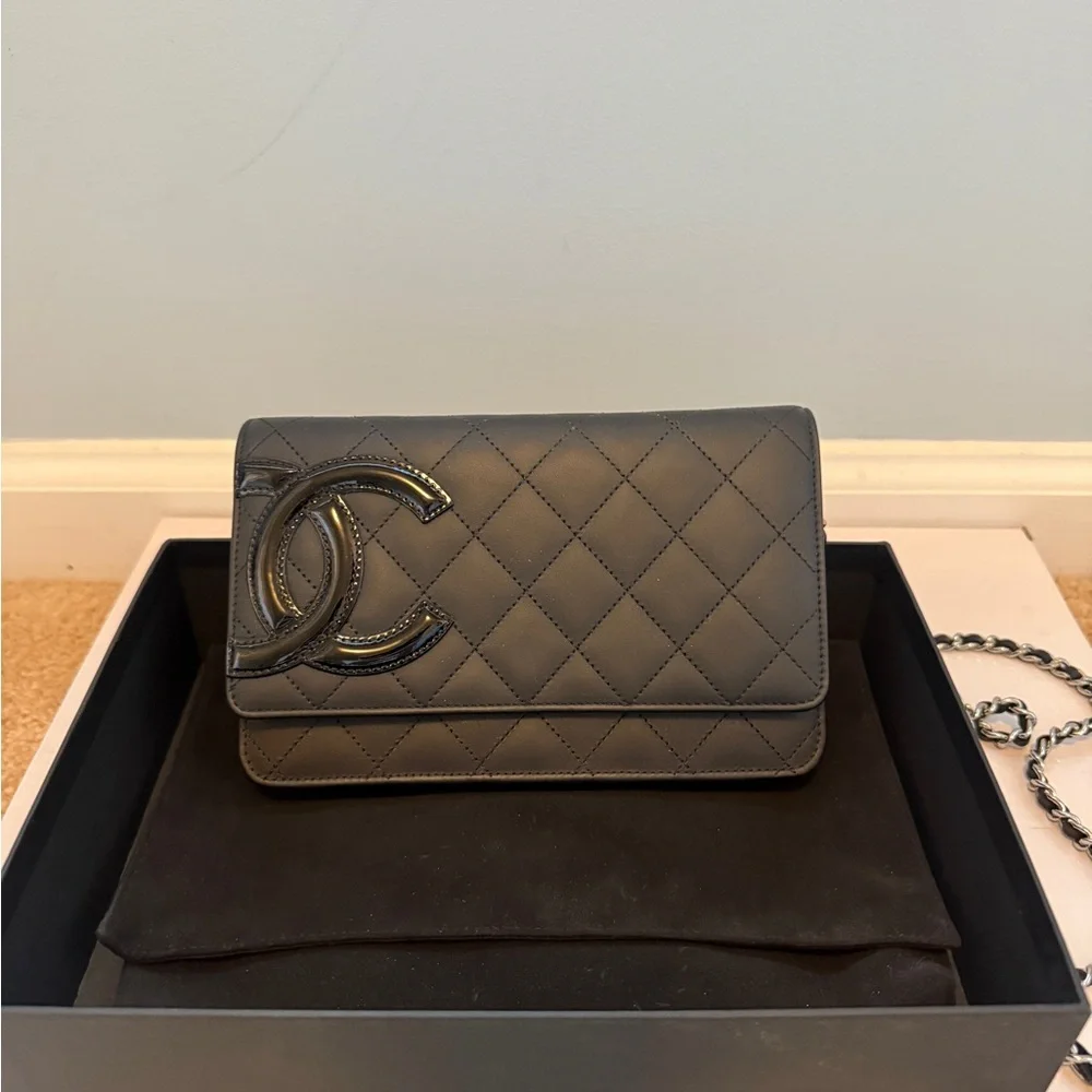 Authentic New Chanel Black Quilted Clutch - Picture 1 of 12